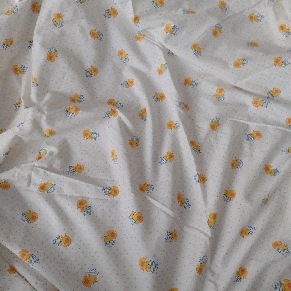 Vintage 80s Crib Sheets Lot of 2 Rubber Duckie Gender Neutral Baby Deadstock